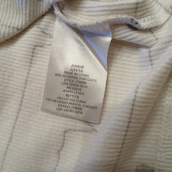 Womans White With Black Stripe Tank Top Size Large - Picture 5 of 5